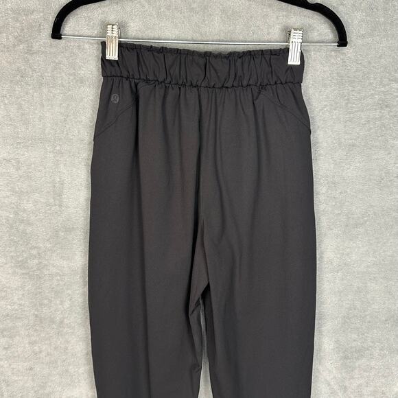 Lululemon Pants Womens 2 Black Stretch High Rise Jogger Pockets Stretch Active - Picture 5 of 12